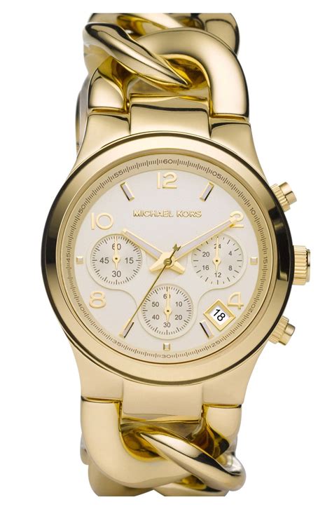 michael kors chain bracelet watch gold|Michael Kors gold tone watch.